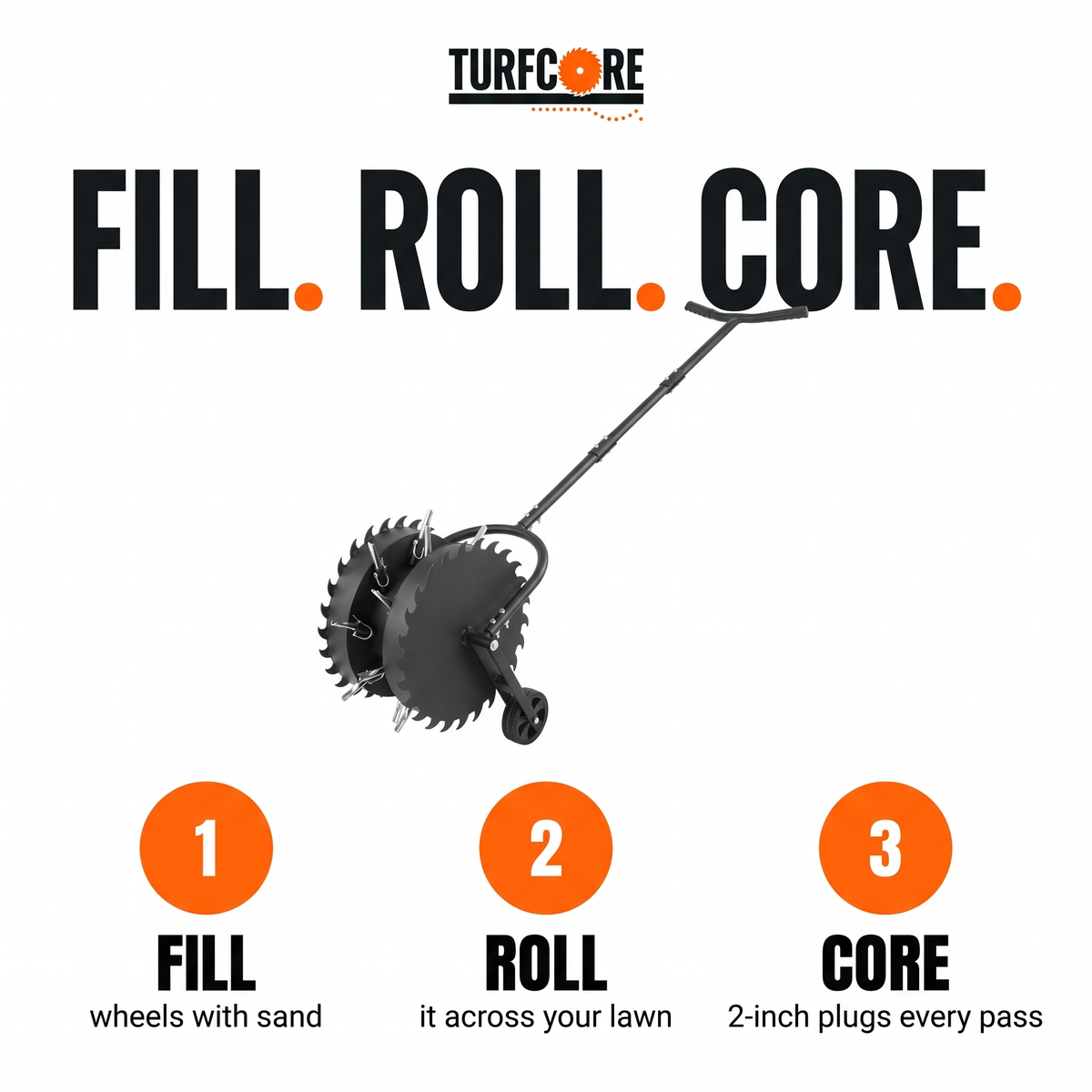 TurfCore™ Rolling Lawn Core Aerator